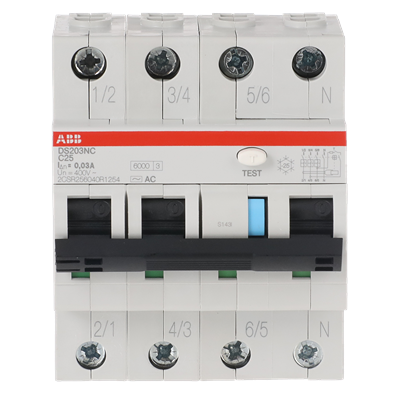 Protectie - Intrerupator diferential 25A 4 poli curba C 6kA 30mA pentru tablou electric