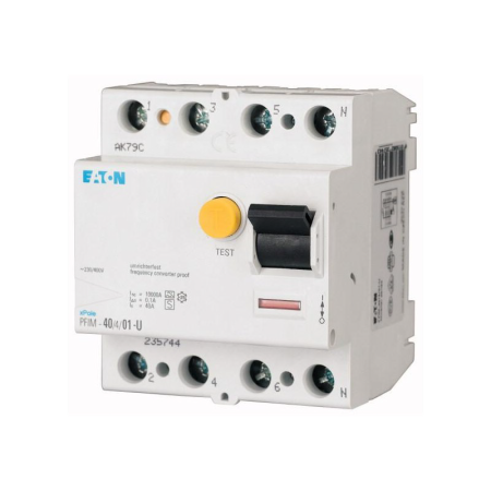 Intrerupator diferential tetrapolar 80 A 300 mA tip AC pentru sina DIN [0]