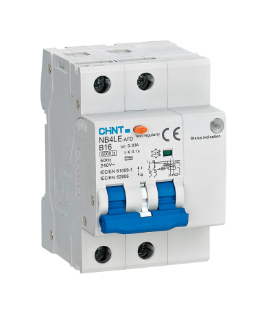 AFDD - Intrerupator diferential AFDD 16A 2P 30mA 6kA curba B tip A pentru sina DIN