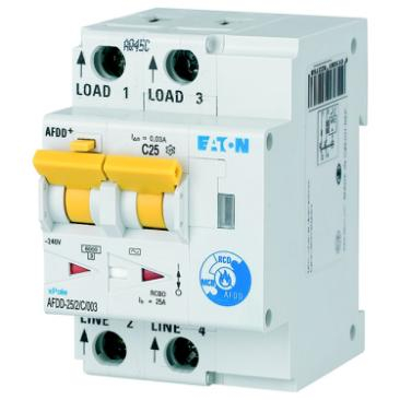 Intrerupatoare automate diferentiale - Eaton AFDD 25A 2P C 10kA 30mA | Protecție arc electric + diferențială + supracurent curba C