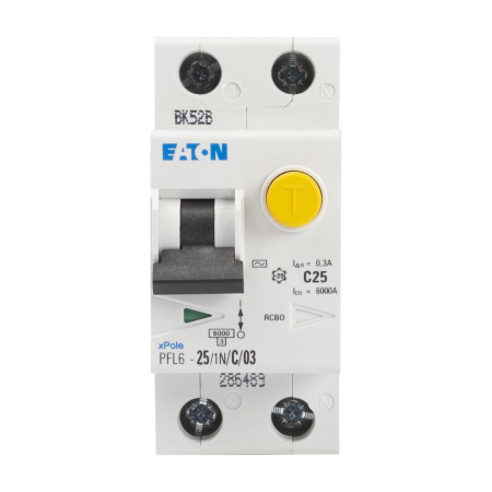 Protectie - Intrerupator automat diferential 25 A 1P N curba C 300 mA 6 kA pentru sina DIN