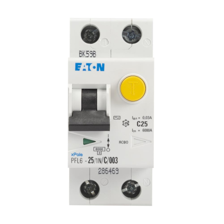 Protectie - Intrerupator diferential automat 1P plus N 25A curba C 30mA 6kA pentru sina DIN