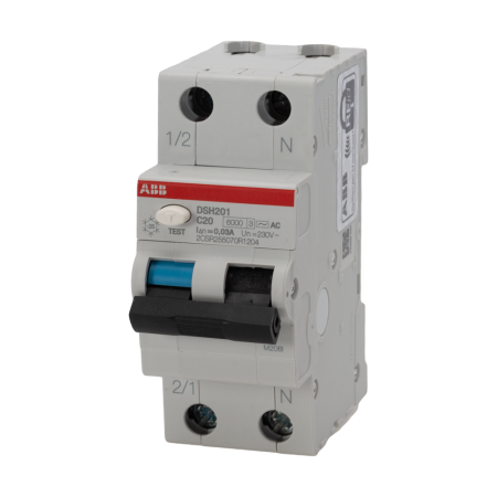 Protectie - Intrerupator diferential magnetotermic 1P+N 20A curba C 30mA tip AC 6kA pentru sina DIN