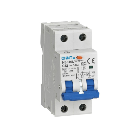 Intrerupator diferential RCBO trifazat cu neutru 32 A 30 mA tip AC 6 kA curba C [0]