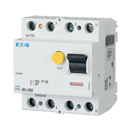 Intrerupator diferential RCCB 4 poli 25 A 30 mA tip AC pentru sina DIN [1]