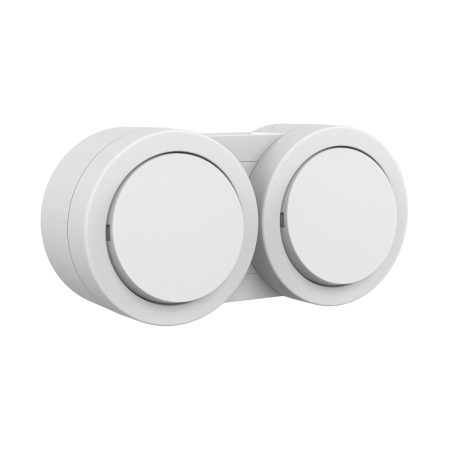 Aparataj - Intrerupator dublu aplicat alb cu protectie IP54 pentru doua circuite de iluminat