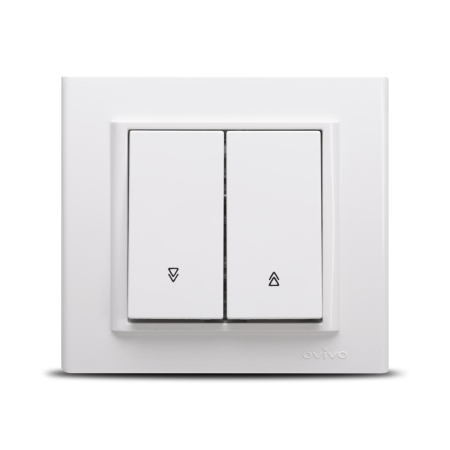 Aparataj - Intrerupator pentru jaluzele alb cu doua taste pentru montaj incastrat