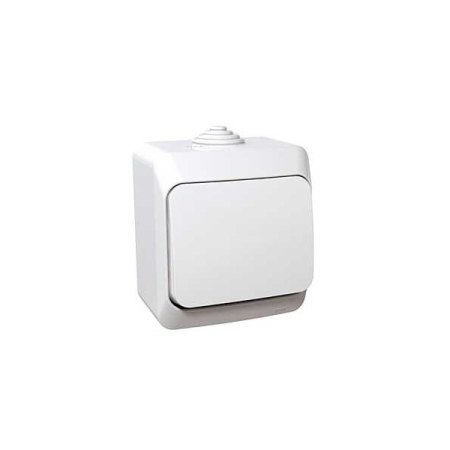 Aparataj - Intrerupator simplu aparent alb cu protectie IP44 pentru instalatii electrice