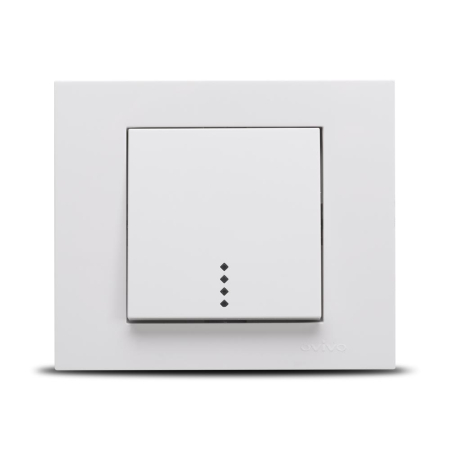 Intrerupator simplu alb cu indicator luminos pentru montaj incastrat [0]