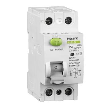 Intrerupatoare automate diferentiale - Întreruptoare diferențiale Ex9L-N 2P 25A 30mA, 108314, Noark