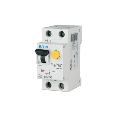 Protectie - Intreruptor diferential RCBO 1P+N 16A 300mA 6kA curba C pentru sina DIN