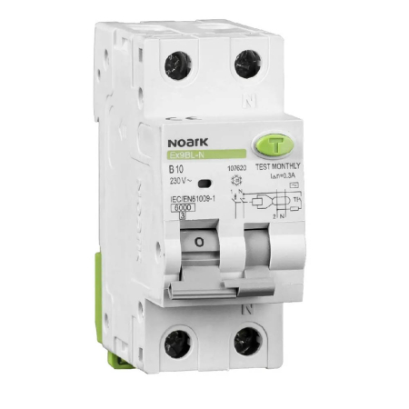 Protectie - Intreruptor diferential RCBO 1P plus N 10A 300mA 6kA curba C tip AC pentru sina DIN