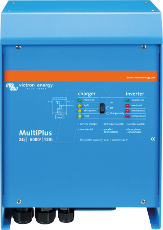Invertoare Hibrid - Off Grid - Inverter charger MultiPlus 24V 5000VA 120A 230V VE Bus vedere frontala