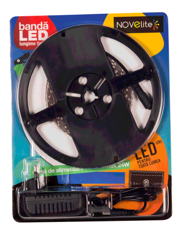 Surse de iluminat - Kit banda LED lumina calda 2700K IP20 cu alimentator