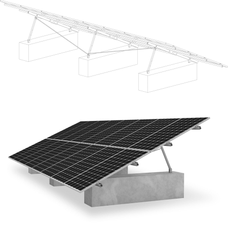 Structura - Kit montaj A Rack pentru panouri fotovoltaice la sol
