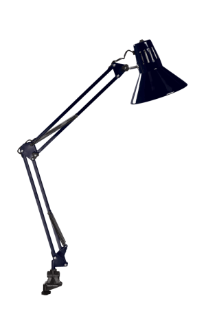 Lampa de birou/veioza - Lampa de birou neagra din metal cu clema de fixare si dulie E27