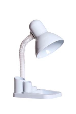 Surse de iluminat - Lampa de birou alba din metal cu dulie E27