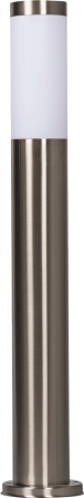 Corpuri iluminat exterior - Lampa de gradina tip stalp crom si alb cu dulie E27 si protectie IP44