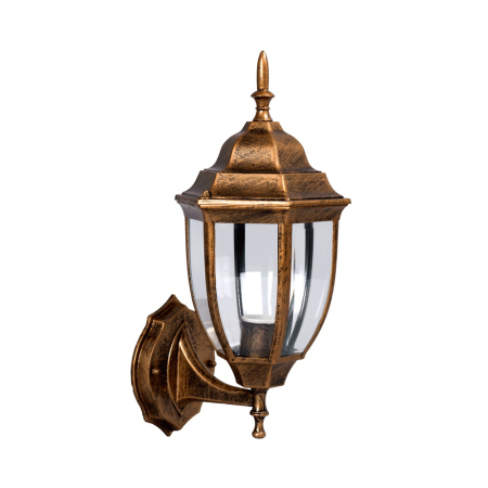 Surse de iluminat - Lampa decorativa de gradina cu finisaj antic, sticla transparenta, dulie E27 si protectie IP44