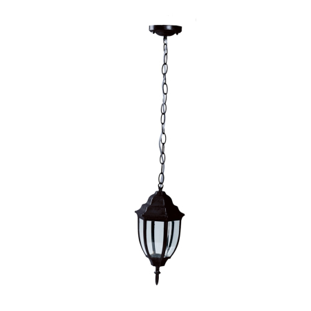 Corpuri iluminat exterior - Lampa decorativa de gradina neagra cu sticla transparenta, dulie E27 si protectie IP44