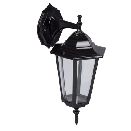 Corpuri iluminat exterior - Lampa decorativa de gradina cu abajur din sticla transparenta, dulie E27 si protectie IP44