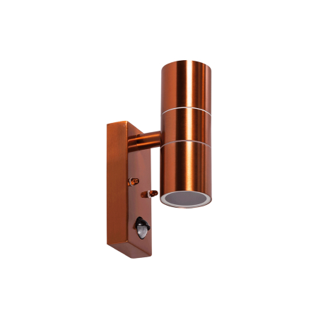Lampa de gradina cu senzor finisaj cupru cu doua dulii GU10 pentru exterior [1]