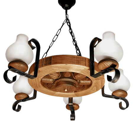 Lustra/pendul dulie - Lustra decorativa cu finisaj antic si 5 dulii E14 pentru iluminat interior