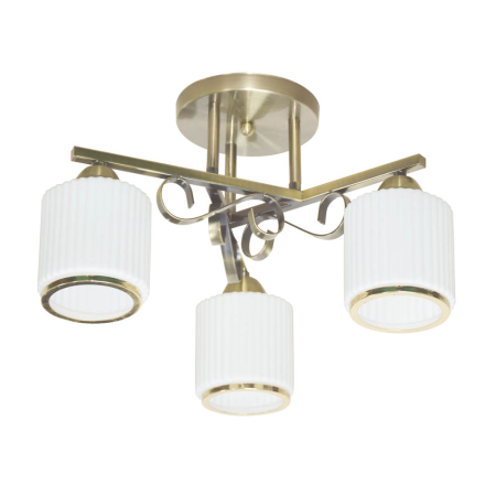 Lustra/pendul dulie - Lustra Milky alama alb cu 3 dulii E27 pentru interior