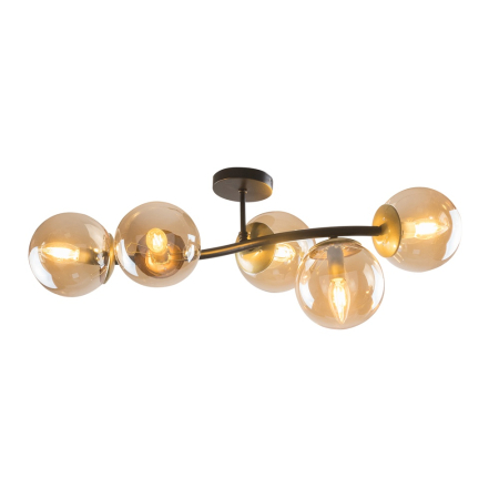 Lustra/pendul dulie - Lustra decorativa Nilufer cu 5 dulii E27 finisaj negru antic