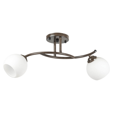 Lustra/pendul dulie - Lustra decorativa wenge cu doua abajururi din sticla alba si dulii E27