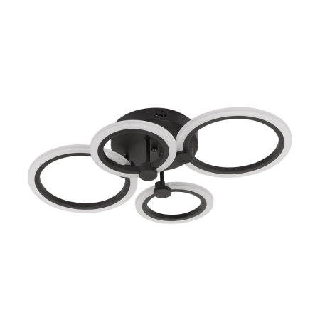 Surse de iluminat - Lustra LED neagra cu design modern tip inele pentru iluminat interior