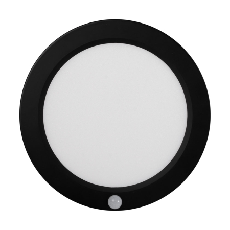 Plafoniere - Mini panou LED rotund negru incastrat cu senzor integrat 18W CCT IP40