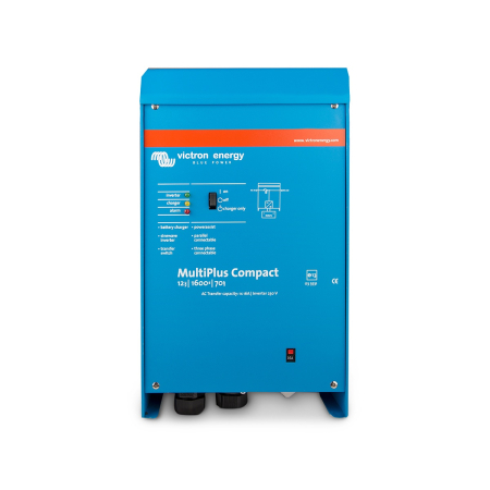Invertoare Hibrid - Off Grid - MultiPlus Compact 12V 1600VA 70A 16A 230V VE Bus vedere frontala