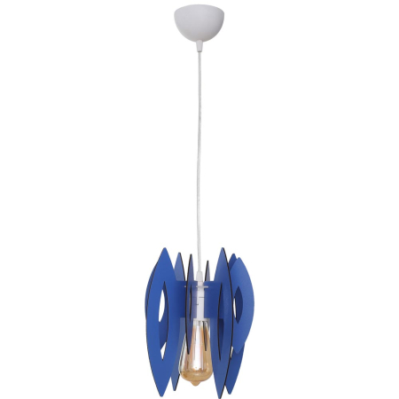 Lustra/pendul dulie - Pendul decorativ albastru din metal cu dulie E14 pentru iluminat interior