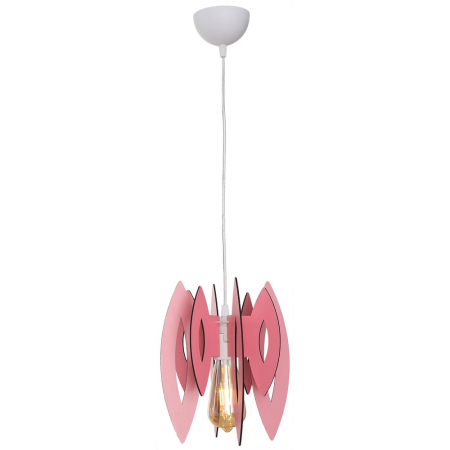 Lustra/pendul dulie - Pendul decorativ roz din metal cu dulie E14 pentru iluminat interior