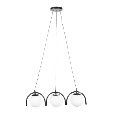 Lustra/pendul dulie - Pendul decorativ negru cu trei dulii E27 din metal si sticla pentru iluminat interior