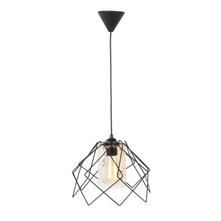 Lustra/pendul dulie - Pendul decorativ negru cu o dulie E27 pentru iluminat interior