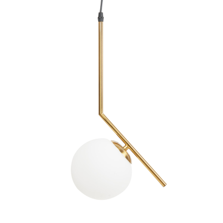 Lustra/pendul dulie - Pendul decorativ auriu cu soclu E14, din metal si sticla, pentru iluminat interior