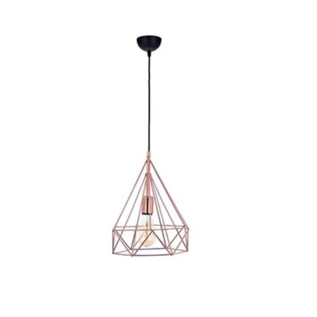 Lustra/pendul dulie - Pendul decorativ Piramit negru cu cupru cu dulie E27 pentru iluminat interior