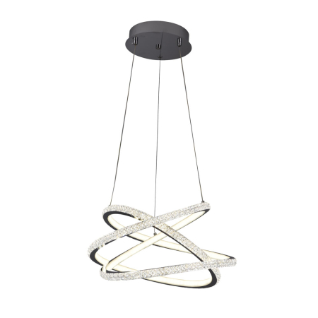 Surse de iluminat - Pendul LED decorativ crom cu telecomanda pentru iluminat interior