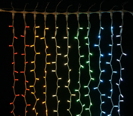 Surse de iluminat - Perdea luminoasa galbena cu 494 LED-uri, dimensiuni 3 x 1.5 m si protectie IP44