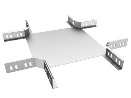 Trasee electrice - Piesa cruce 400x60mm pentru jgheab metalic perforat