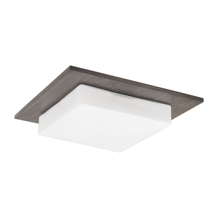 Surse de iluminat - Plafoniera decorativa wenge cu doua dulii E27 si abajur din sticla alba