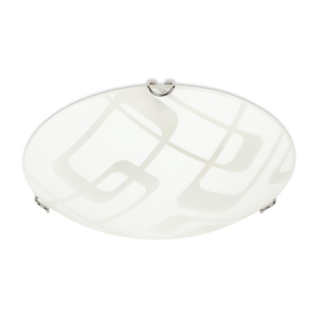 Corpuri iluminat interior - Plafoniera alba de interior cu doua dulii E27 din metal si sticla