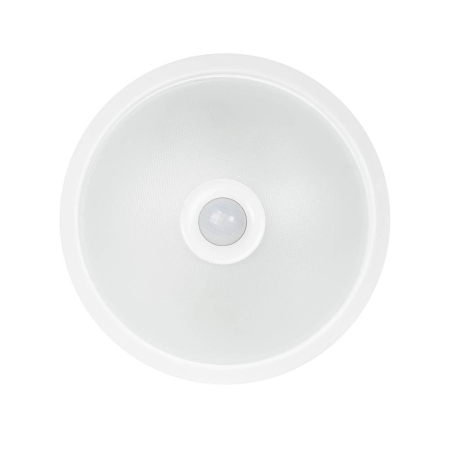 Corpuri iluminat interior - Plafoniera alba de interior cu senzor PIR 360 grade si doua dulii E27