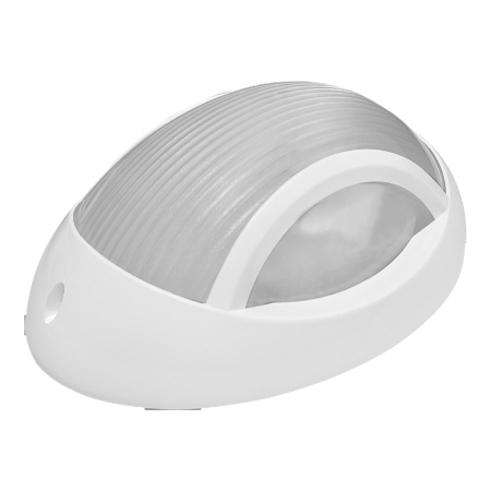 Surse de iluminat - Plafoniera eliptica alba cu dispersor transparent si dulie E27 pentru montaj aparent