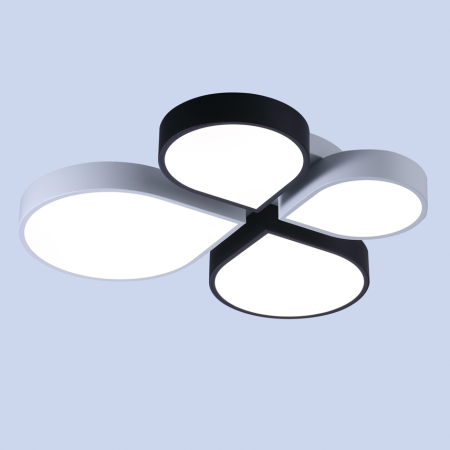 Plafoniera LED decorativa alba si neagra pentru interior cu lumina CCT [0]