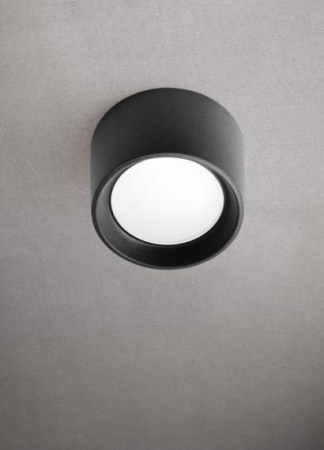 Corpuri iluminat interior - Plafoniera LED Livia 160 neagra pentru exterior cu protectie IP55