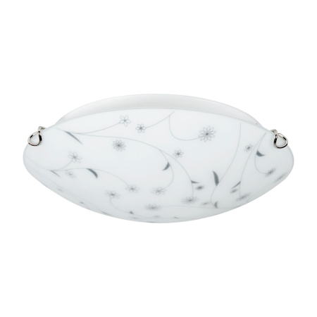 Corpuri iluminat interior - Plafoniera decorativa alba New Flower cu doua dulii E27 si diametru de 30 cm