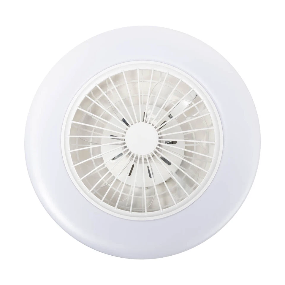 Plafoniera alba cu ventilator integrat si iluminare LED CCT pentru montaj pe tavan [1]